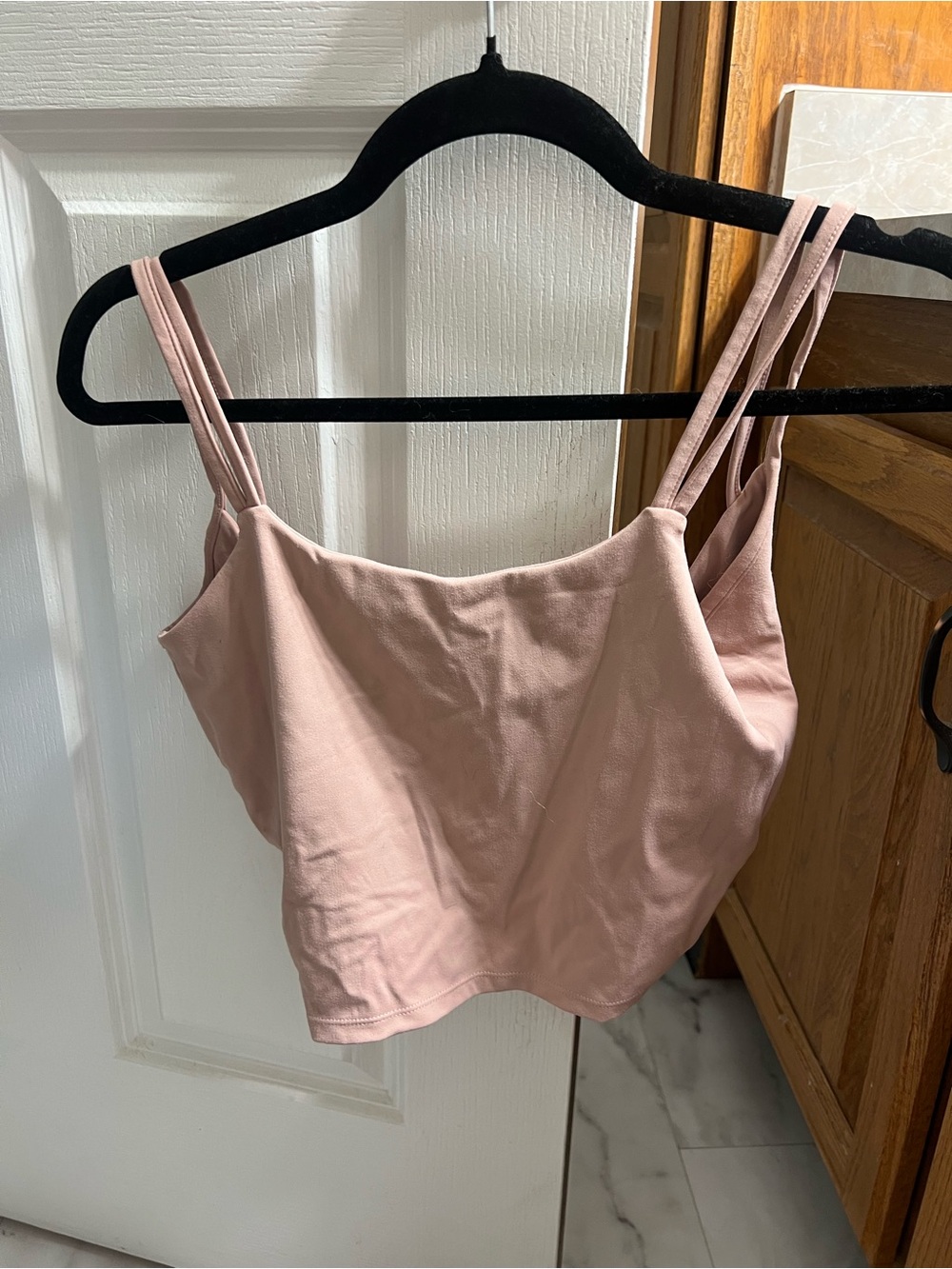 Women's Blush Pink Crop Workout Top